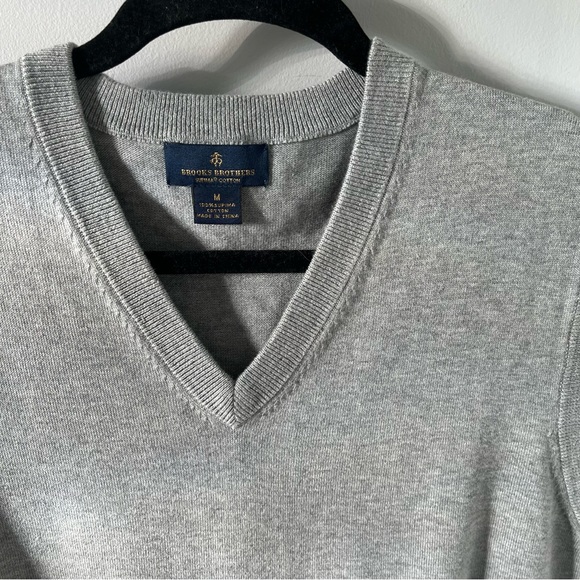 BROOKS BROTHERS grey MEDIUM Mens Supima Cotton Sweater Vest - BRAND NEW - Picture 2 of 5